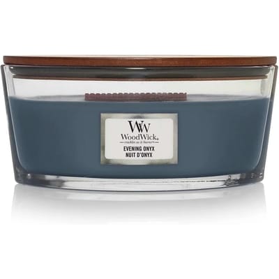 WoodWick Heartwick Flame Ellipse Geurkaars - Evening Onyx - 50 branduren