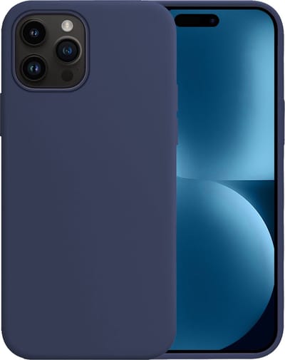 Hoesje - Geschikt voor Apple iPhone 15 Pro - Sterk & Shockproof - Siliconen Case - Hoes Cover - Telefoonhoes - Donkerblauw