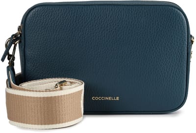 COCCINELLE Leren schoudertas Tebe Crossover Bag Deep Blue blauw