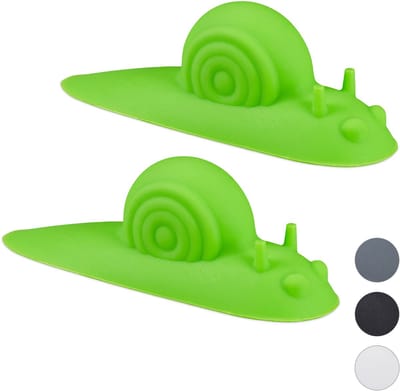 deurstopper slak - set van 2 - rubber - zacht - beschermt bodem & wand - handig bij tocht - groen