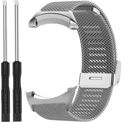 Ceinture en maille métallique à pression de 22 mm argenté