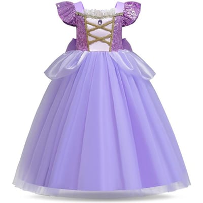 Meisjes Rapunzel Jurk Kinderen Tangled Verkleedkostuum Kinderen Carnavals Prinsessenkostuum Verjaardagsfeest Jurk Outfit Kleding Vestidos 100(2T) pink