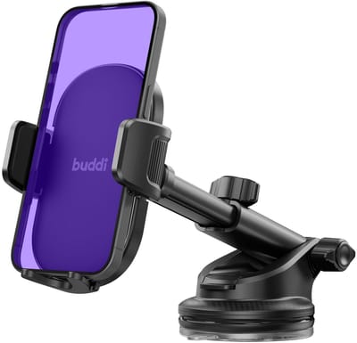 Buddi Way 2 Universele Telefoonhouder Auto Dashboard/Raam met Zuignap - Autohouder Voorruit - Verstelbaar en 360° Draaibaar - Geschikt voor o.a iPhone, Samsung en andere smartphones