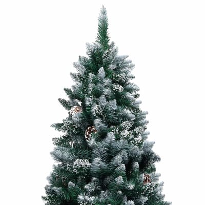 vidaXL Kunstkerstboom met LED en kerstballen en dennenappels 240 cm
