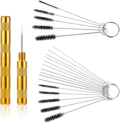Dailygoods- Airbrush Reinigingsset 22-delig - Multifunctionele Borstels - Reinigingsnaalden - Professionele Reiniging - Nylon/Roestvrij Staal - Grondige Reiniger - Reinigingsborstelset