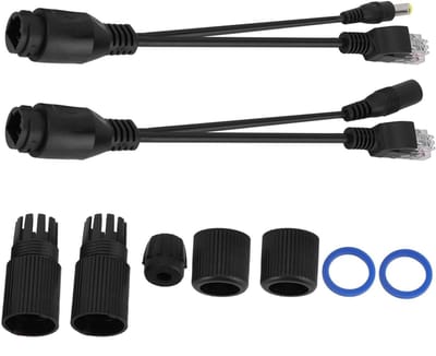 Allecto - POE-splitter - passieve POE-adapter - waterdicht - 12V voeding - ideaal voor IP-camera's - converter niet-POE-apparaten