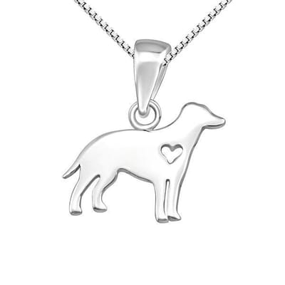 Amanto Kids Ketting Edy - 925 Zilver E-Coating - Dier / hond - 13x9mm - 38cm