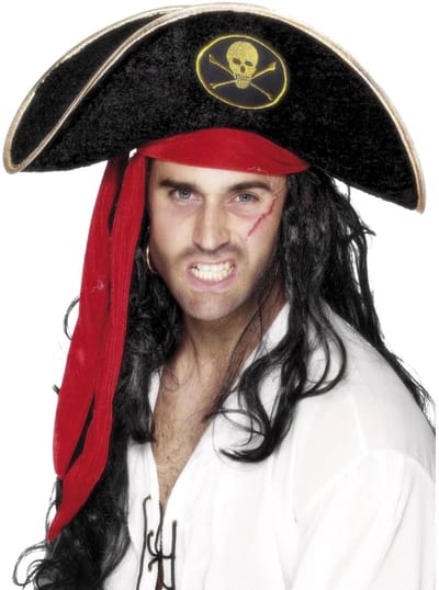 Smiffy's Piratenhoed - zwart/goud - piraten - verkleden - carnaval - jack sparrow
