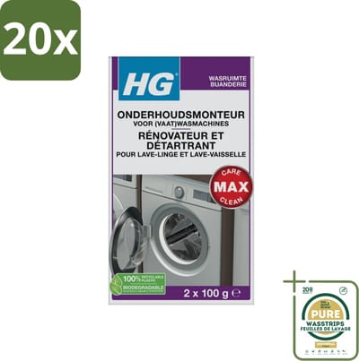 20 x HG Onderhoudsmonteur Voor (Vaat)Wasmachines 200 ml - Grootverpakking - Wasmachine Onderhoud - Vaatwasser Onderhoud - Wasmachine Reinigen - Vaatwasser Reinigen - Kalk Verwijderen