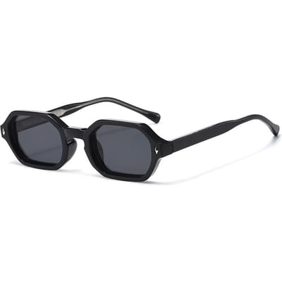 Nieuwe Zwarte Vierkante Retro Zonnebril Merk Designer Concaaf Onregelmatig Dik Montuur Mannen Vrouwen Mode Zonnebrillen uv400 gray