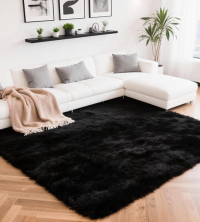 Dailygoods- Tapijt Hoogpolig Zacht - Fluffy Vloerkleed - 100% Polyester - 80 x 150 cm - Voor Woonkamer/Slaapkamer - Lichtgrijs