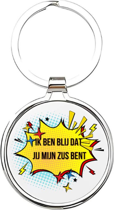 Akyol - Ik ben blij dat jij mijn zus bent Sleutelhanger - zus - De liefste zus - Zus sleutelhanger - Zussen sleutelhanger - Sleutelhanger zus - Familie sleutelhanger - verjaardagscadeautje - Zus cadeau - Sister - zusje - 4 x 7,5 CM