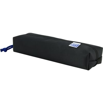 Oxford Etui - zwart met elastiek - rechthoekig pennenetui 22cm - etui jongens - etui meisjes