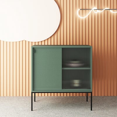 Metalen kast Eidsvoll 85x80x45 cm groen en zwart