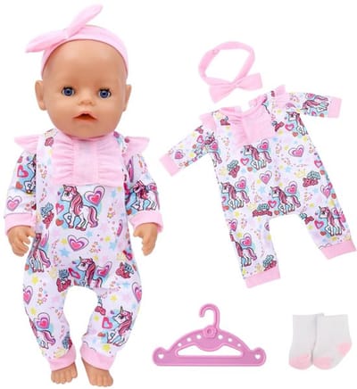 Dailygoods- Baby kleding voor poppen 35-43 cm - Handgemaakt - Zachte