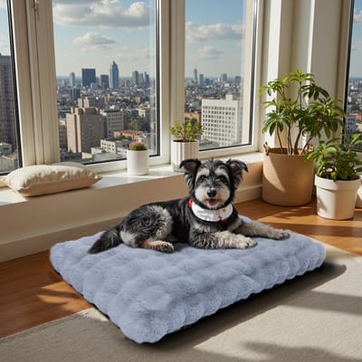 BingoPaw Orthopedisch hondenbed, wasbaar hondenkussen, zachte hondenmat, omkeerbaar, zacht en warm hondenmat voor kleine tot middelgrote honden, grijs, L 90x60x10 cm
