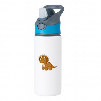 Hacebo® - Triceratops waterfles met rietje blauw - Dinosaurus - Dinoliefhebber - T - rex - prehistorie - water fles - 650ML