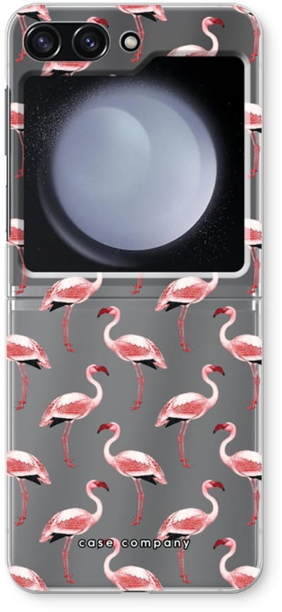 Case Company® - Hoesje geschikt voor Samsung Galaxy Z Flip5 hoesje - Flamingo - Soft Cover Telefoonhoesje - Bescherming aan alle Kanten en Schermrand