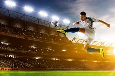 Fotobehang - Soccer Player 375x250cm - Vliesbehang