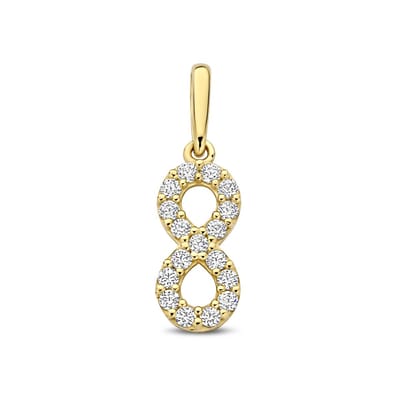 New Bling - 9NBG-0936 - 14K geelgouden hanger – infinity symbool – met zirkonia