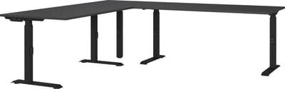 Hoekbureau Galileo Grafiet - 260x220cm - Hoekbureau - Hoogte 91 cm - In hoogte verstelbaar