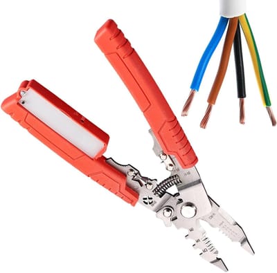Elektrische Kabelstripper - Draadstripper Crimper - Bedradingswerkzaamheden - Multifunctioneel Gereedschap - 21.3 cm - Grijs