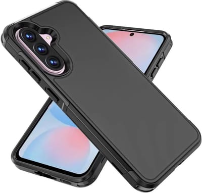 Hoesje Geschikt voor Samsung Galaxy A56 - Compatibel met MagSafe - Back Cover met Magneet - Dual-Layer Hybride Case Zwart