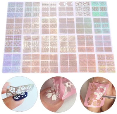 Dailygoods- Nagelstickers Zelfklevend - Nagelstickers Vellen - Nail Art Decoratie - PVC Milieuvriendelijk - 24 Vellen met Patronen