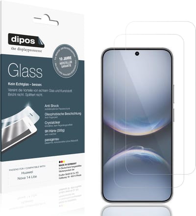 dipos – 2x Pantserfolie geschikt voor Huawei Nova 14 Lite | 9H Screenprotector