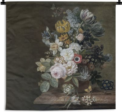 Wandkleed - Wanddoek - Bloemen - Eelke Jelles Eelkema - Oude meesters - 180x180 cm - Wandtapijt