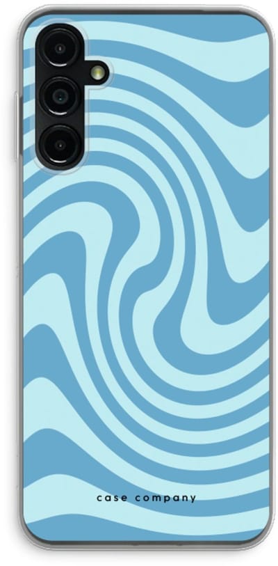 Case Company® - Hoesje geschikt voor Samsung Galaxy A14 hoesje - Swirl Blauw - Soft Cover Telefoonhoesje - Bescherming aan alle Kanten en Schermrand