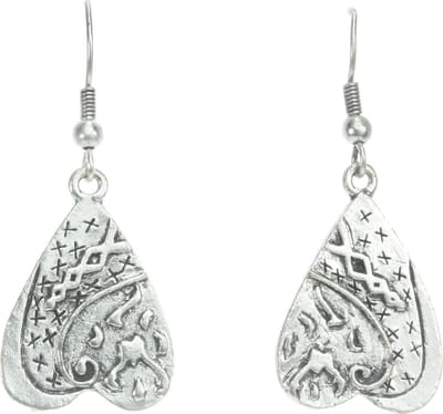 Behave - Oorhangers dames hartvorm - zilverkleur - romantisch vintage
