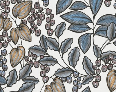 SCANDINAVISCHE LOOK BLADEREN BEHANG | Retro - meerkleurig creme - "Architects Paper" A.S. Création Floral Impression