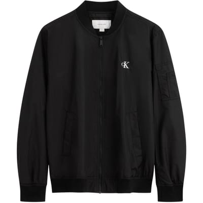 Calvin Klein Casual Pendelaar Minimalistisch Geborduurd Baseballkraag Vliegjack Heren Jas Ruimte-Zwart J327253 M black