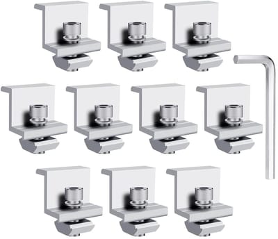Zonnepaneel eindklem 30 mm - verstelbaar aluminium - voor motorhomes - stevige bevestiging - ShopVlot