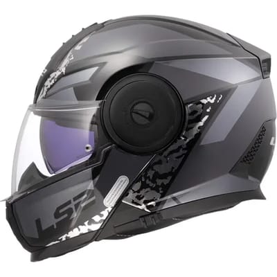 LS2 FF902 Scope II Oxyd Zwart Titanium 06 Systeemhelm - Maat S - Helm