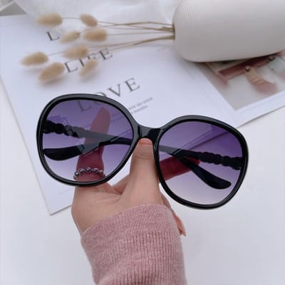 Lunettes de Soleil Elliptiques Rétro Extra Dernières Grandes Lunettes de Soleil Style Designer Femme Lunettes de Soleil Loisir Femme Protection UV 400 Oculos De Sol As shown in the figu