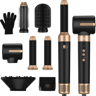 Haarstyler Multistyler - Hot Air Brush - Haar Drogen Stylen - 7-in-1 Accessoires - 1400W - Zwart