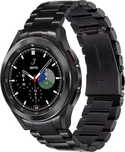 Fungus - Smartwatch bandje - Geschikt voor Samsung Galaxy Watch Watch 5 (incl. Pro) 40mm en Watch 4 42mm - Horloge - Metaal - Schakel - Zwart