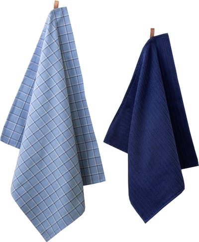 Ten Cate Keukenhanddoeken Set - 1x Keukendoek 50x50 & 1x Theedoek 60x65 - Blauw