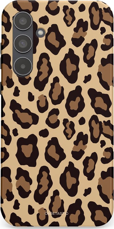 Casetastic hoesje geschikt voor Samsung Galaxy A55 - Dubbellaagse bescherming - Wilde Panter - Fashion Case - Zwart Taupe Crème