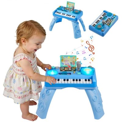 VEVOR Activiteitentafel, Muzikaal Tafelspeelgoed met 133 Geluidsbronnen, Opnamefunctie & LED DJ-draaitafel, Leerzame Tafel voor Kinderen, Interactieve Speeltafel voor Verjaardagen, Cadeau voor Kinderen vanaf 6 maanden