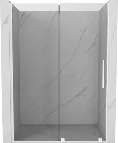 Mexen Velar schuifdouchedeur 130 , transparant, wit - 871-130-000-01-20