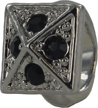 Quiges - Verzilverde Aanschuif Charm Bedel Roof voor Quiges Wikkelarmbanden - EHC098