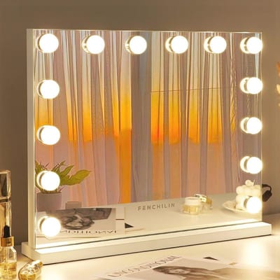 Hollywood Spiegel met Verlichting - Dimmer LED Lampen en 3 Lichtstanden voor Make-up