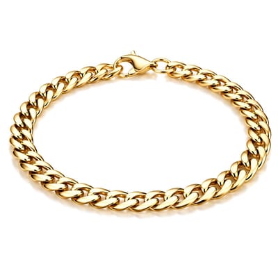 Stalen heren armband LGT JWLS Gourmet schakel Goudkleurig 5mm-23cm
