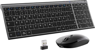 Draadloze Muis en Toetsenbord Set - Ergonomisch, Compact Design voor Computer, Laptop en Smart TV