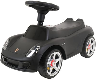 Bandits and Angels Loopauto Porsche Carrera GT Zwart vanaf 1 jaar voor Jongens en Meisjes - Werkende Koplampen - Hoogwaardige Kunststof Wielen - voor Binnen en Buiten - Zwarte Loop Auto Kinderen
