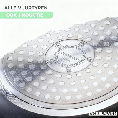 Set van 2 wokpannen van 20 en 28 cm en 6 Fackelmann Brandao keukengerei