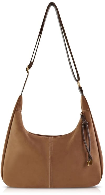Dailygoods - Andiker Middelgrote suède schoudertas voor dames, crossbody tas voor dames, met verstelbare schouderriem en ritssluiting